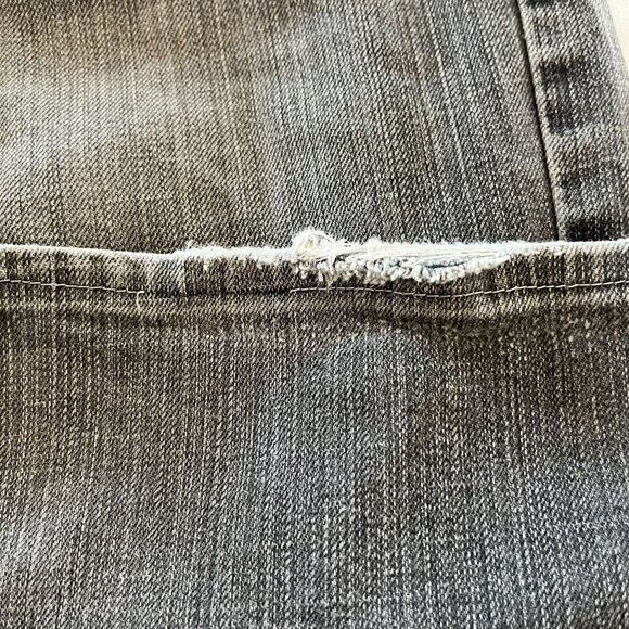 BARBOUR Jeans Mens Size 32 Black Denim Distressed Ripped Torn Worn Wear … - Picture 7 of 12